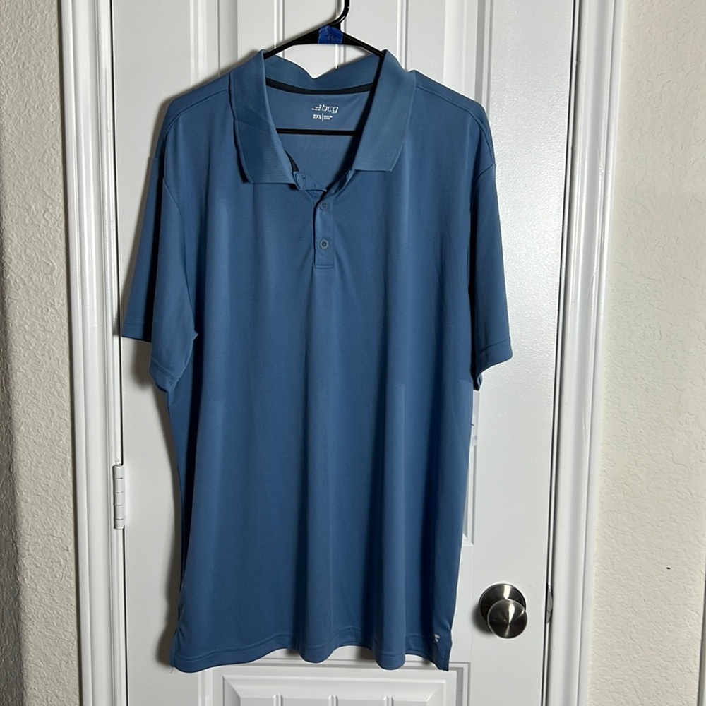 BCG Mens Coaches Polo Coronet Blue collard dri fit NEW WITH TAGS